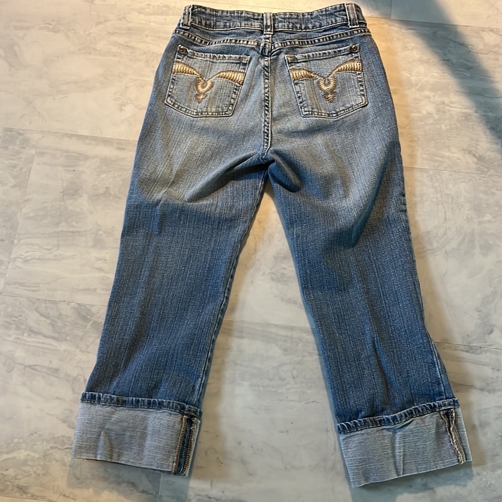 Covington  Capri jeans  medium blue   Wide cuff  ankle pants  Vintage  Size 4 - Picture 6 of 7